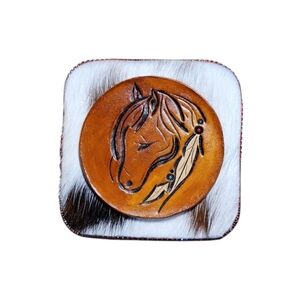 Handmade Genuine Leather Tooled Jewelry Travel Box